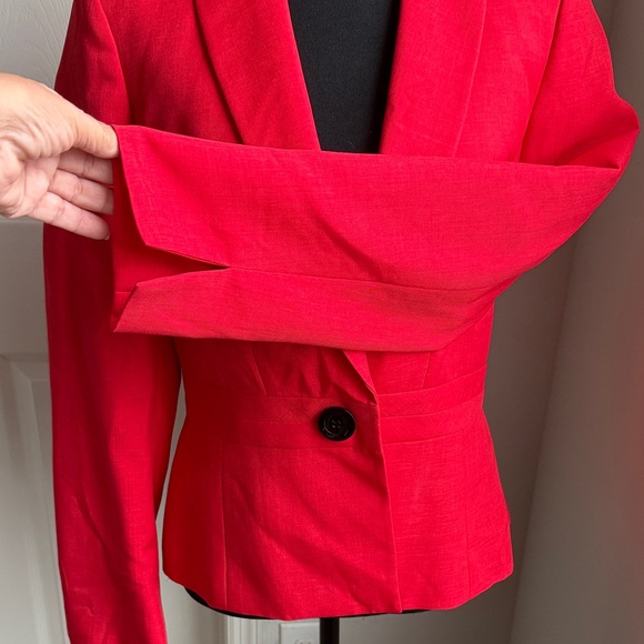 Black Label by Evan-Picone Vibrant Red Women's Blazer - Picture 3 of 6